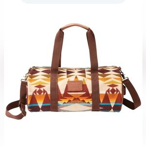 EUC Pendleton Geometric Pattern Duffel Bag - Brown and Multicolor